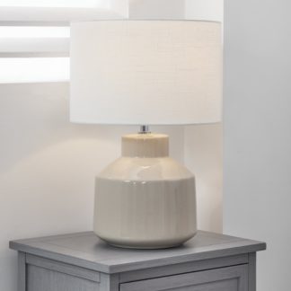 An Image of Nora Crackle Effect Table Lamp Cream