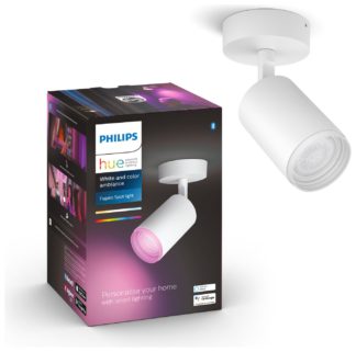 An Image of Philips Fugato Metal LED Single Spotlight - White