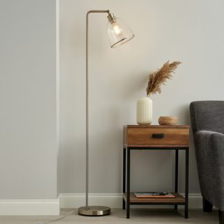 An Image of Windermere Floor Lamp - Satin Nickel