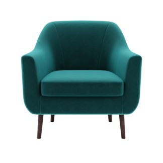 An Image of Eddie Velvet Tub Armchair Green