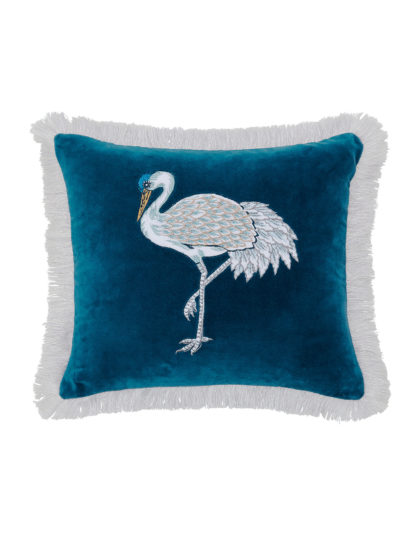 An Image of Sanderson Velvet Crane & Frog Cushion