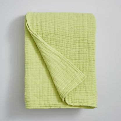 An Image of Remade 100% Recycled Cotton Muslin Throw Ochre