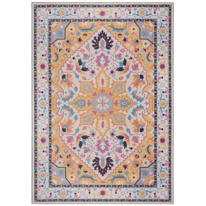 An Image of PractiRug Orla Traditional Washable Rug MultiColoured