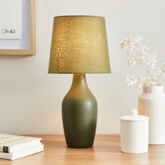 An Image of Ava Stoneware Table Lamp Olive (Green)