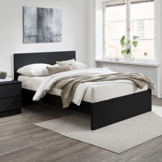 An Image of Oslo Black Wooden Bed Frame - 4ft6 Double