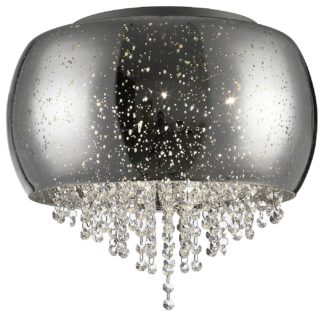 An Image of Impex Luna Metal 3 Light Flush to Ceiling Light - Chrome