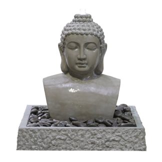 An Image of Stylish Fountain Lotus Buddha Water Feature with LEDs