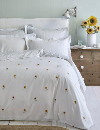 An Image of Sophie Allport Pure Cotton Percale Sunflower Bedding Set