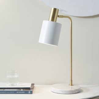 An Image of Biba Marble Retro Table Lamp White