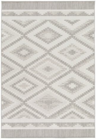 An Image of Relay HydroFlex Diamond Grey Outdoor Rug - 120X170cm