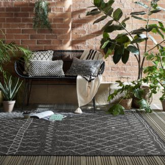 An Image of Ziri Berber Indoor Outdoor Rug Ziri Berber Black and Grey