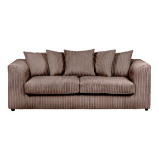 An Image of Blake Jumbo Cord 3 Seater Sofa Chocolate Brown