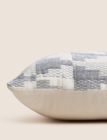 An Image of M&S Chenille Geometric Embroidered Cushion