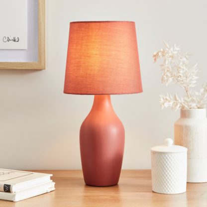 An Image of Ava Stoneware Table Lamp Olive (Green)