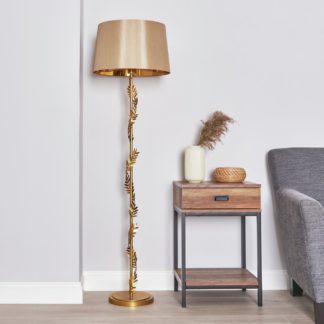 An Image of BHS Brooklyn Stem Stick Floor Lamp - Brass