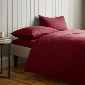 An Image of Soft & Cosy Cotton Flat Sheet Red
