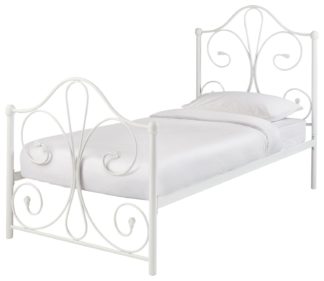 An Image of Habitat Marietta Single Metal Bed Frame - White