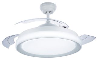 An Image of Philips Bliss Remote Control Metal LED Ceiling Fan - White