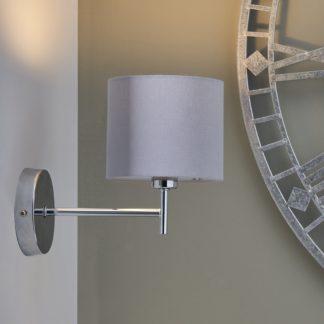 An Image of Plaza Metal Straight Arm Wall Light Silver