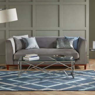 An Image of Trellis Rug Blue