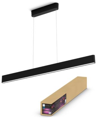An Image of Philips Ensis Metal 2 Light LED Pendant Light - Black