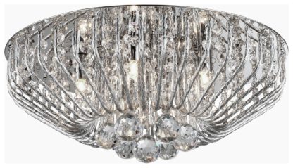 dad530f5bf39105129d978403395452eaa934ce27dc89425b216d5f8fca1afc8.jpg An Image of Impex Carlo Steel 5 Light Flush to Ceiling Light - Chrome
