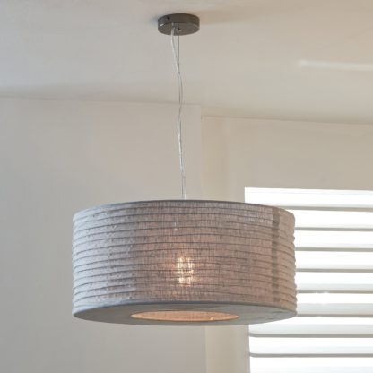 An Image of Patpong Jute Easy Fit Pendant, Grey Grey