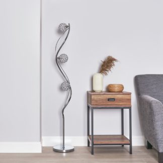 An Image of BHS Orchid 3 Light Multihead Floor Lamp - Chrome