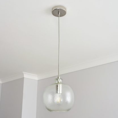 An Image of BHS Valeire Glass Pendant Light - Clear