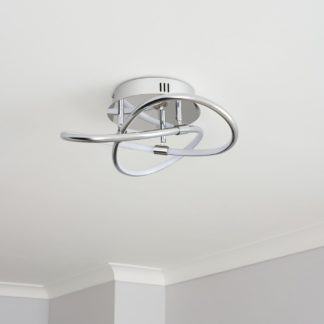 An Image of BHS Ribbon Knotted LED Flush Ceiling Light - Chrome