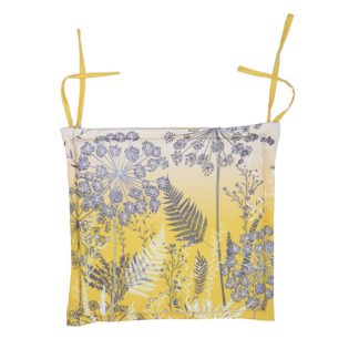 An Image of Floral Yellow Seat Cushion - Set of 2