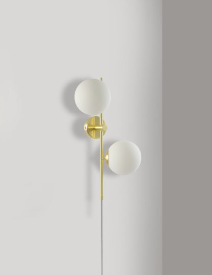 An Image of M&S Opal Globe Plug In Wall Light