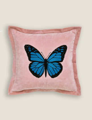 An Image of Ted Baker Velvet Butterfly Cushion