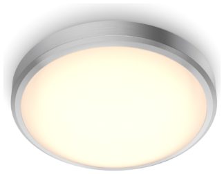An Image of Philips Doris LED Bathroom Flush to Ceiling Light - White