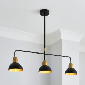 An Image of Haus 3 Light Diner Pendant Black
