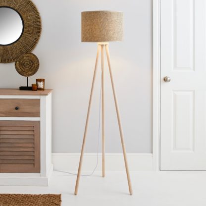 An Image of Ambra Tripod Floor Lamp Natural Natural