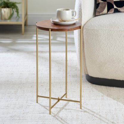 An Image of Atazar Round Folding Side Table Black