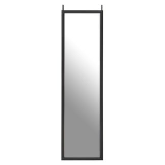 An Image of Over Door Hanging Mirror - Black - 33.5x124cm