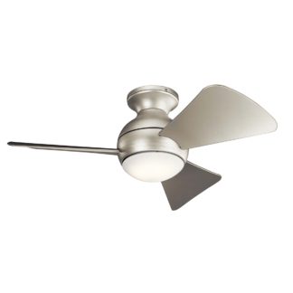 An Image of Kichler Sola Ceiling Fan with Light & Remote, 86cm Silver