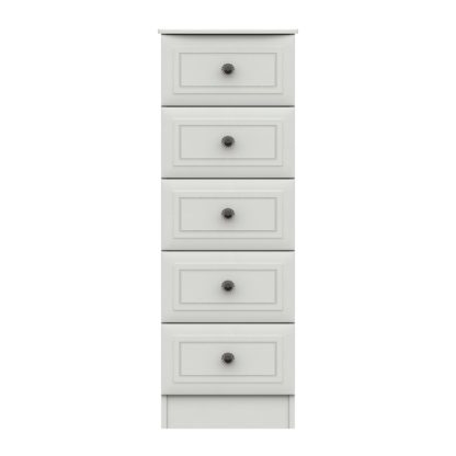 An Image of Portia Tall 5 Drawer Chest White