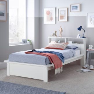 An Image of Fraser - Single - Bookcase Bed - White - Wooden - 3ft