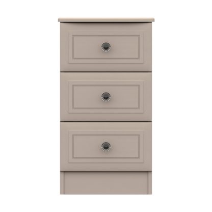 An Image of Portia 3 Drawer Bedside Table White