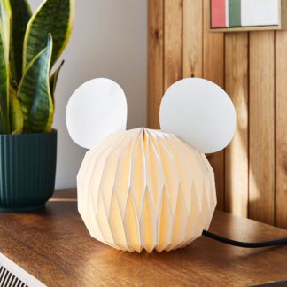 An Image of Disney Mickey Mouse White Origami Table Lamp White