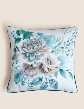 An Image of M&S Pure Cotton Floral Embellished Cushion