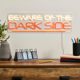 An Image of Disney Star Wars Beware of the Dark Side Neon Sign Clear