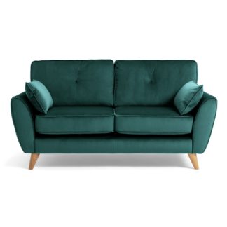 An Image of Habitat Iris Fabric 2 Seater Sofa - Teal