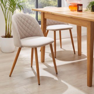 An Image of Astrid Dining Chair, Natural Fabric Natural (Beige)