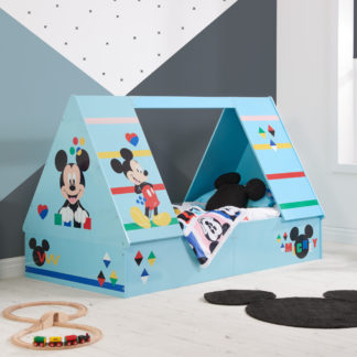 An Image of Disney - Mickey Mouse - Single - Kids Tent Bed - Blue - Wooden - 3ft