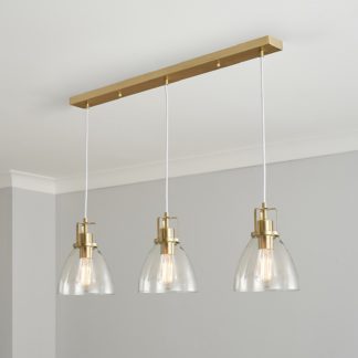 An Image of Berkeley 3lt Diner Pendant Ceiling Light - Satin Brass