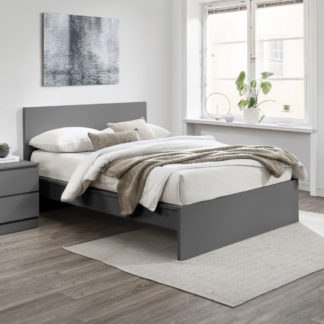 An Image of Oslo - King Size - Low Foot-End Bed - Grey - Wooden - 5ft